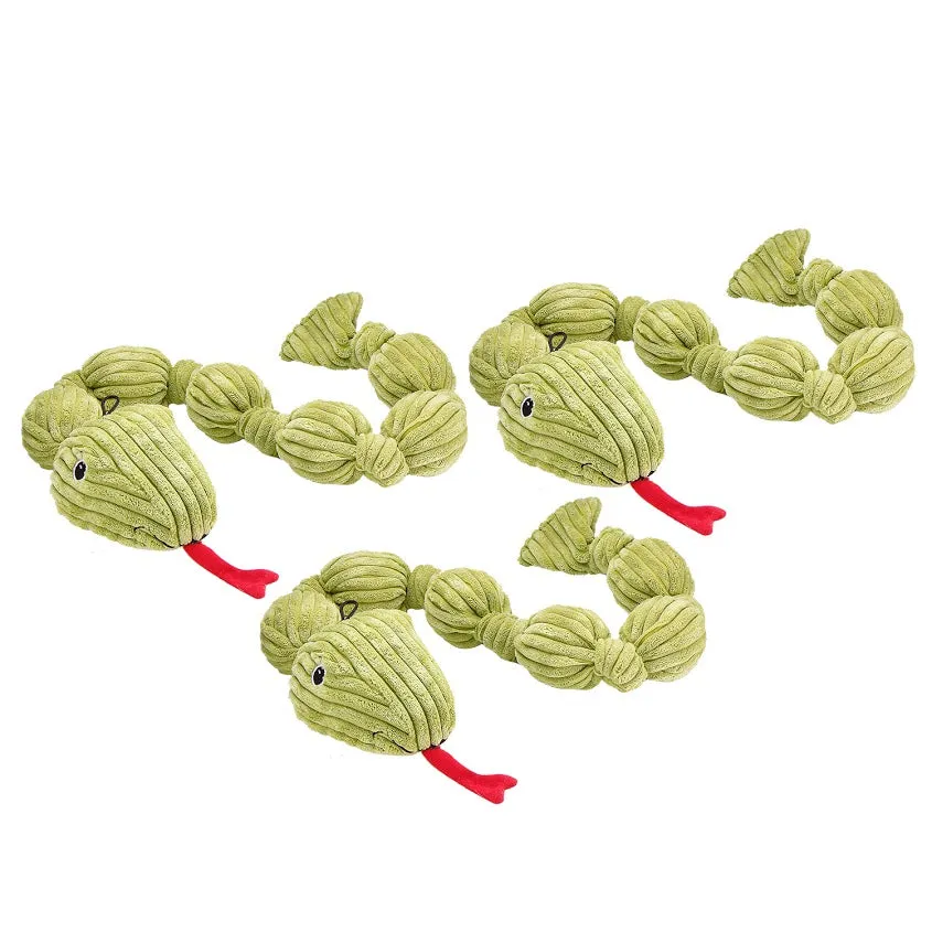 Tough Ball Python Dog Toy: Five Durable Squeakers & Hard Ball, Mentally & Physically Stimulates, Tug of War, Reinforced Knots for Tough Play, Cleans Teeth, Variety of Textures, for Pets