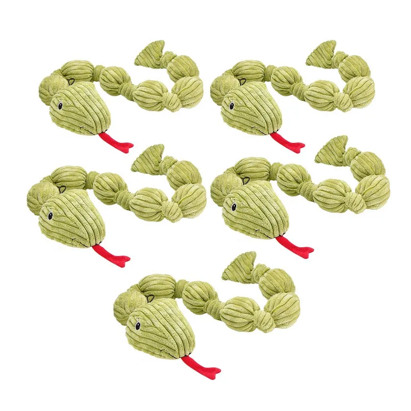 Tough Ball Python Dog Toy: Five Durable Squeakers & Hard Ball, Mentally & Physically Stimulates, Tug of War, Reinforced Knots for Tough Play, Cleans Teeth, Variety of Textures, for Pets