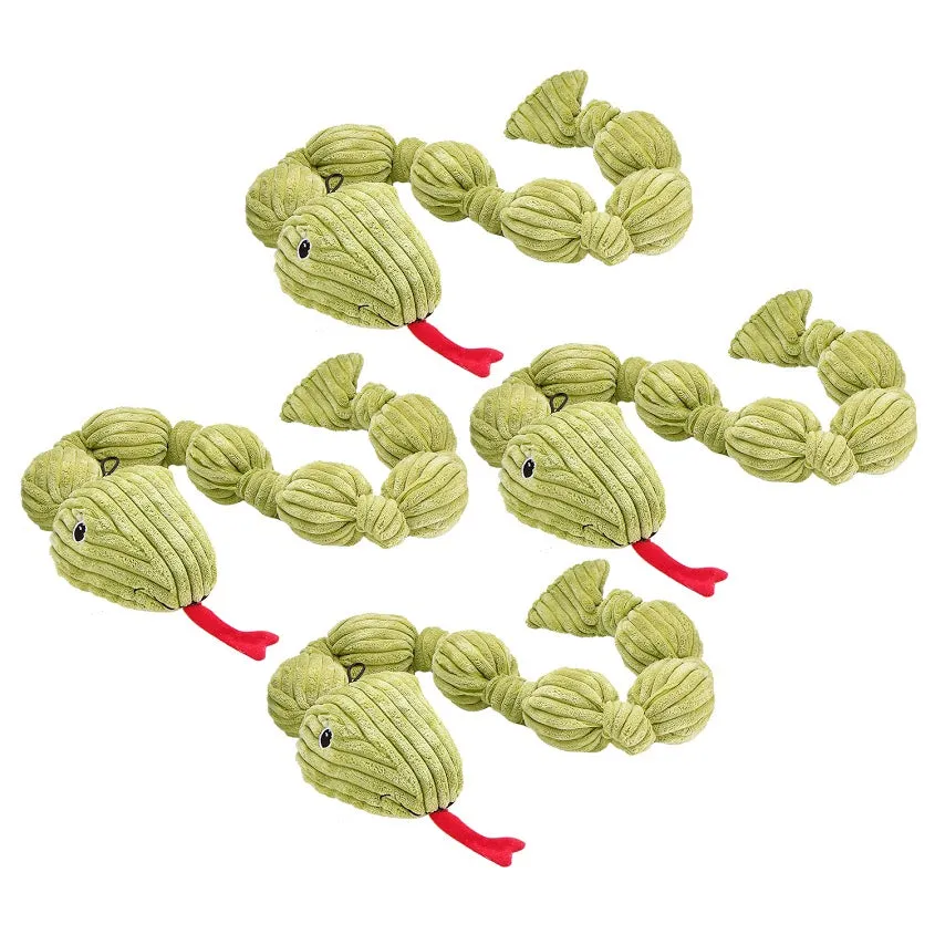 Tough Ball Python Dog Toy: Five Durable Squeakers & Hard Ball, Mentally & Physically Stimulates, Tug of War, Reinforced Knots for Tough Play, Cleans Teeth, Variety of Textures, for Pets