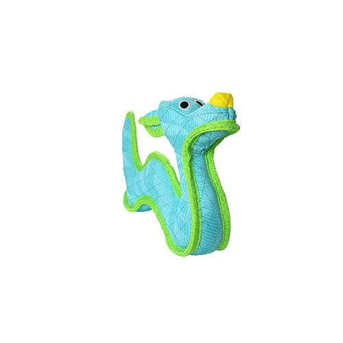 Tuffy Dog Toys - VIP Products - DuraForce Dragon Tiger - Blue, Durable, Squeaky Dog Toy