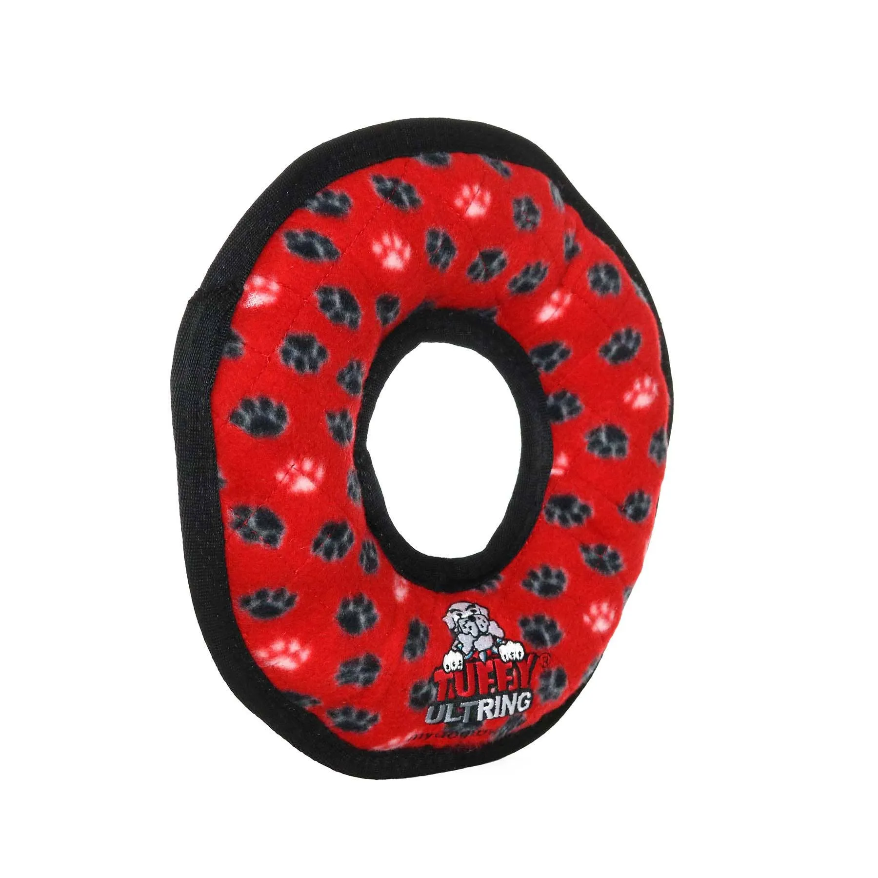 Tuffy Dog Toys - VIP Products - Tuffy Ultimate Ring - Red Paw, Durable, Squeaky Dog Toy