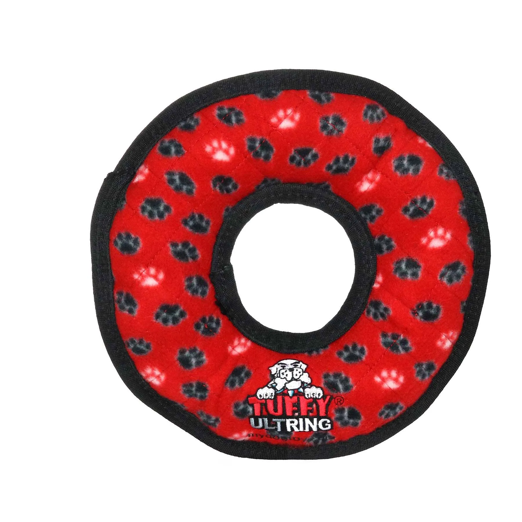 Tuffy Dog Toys - VIP Products - Tuffy Ultimate Ring - Red Paw, Durable, Squeaky Dog Toy