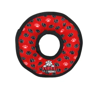 Tuffy Dog Toys - VIP Products - Tuffy Ultimate Ring - Red Paw, Durable, Squeaky Dog Toy