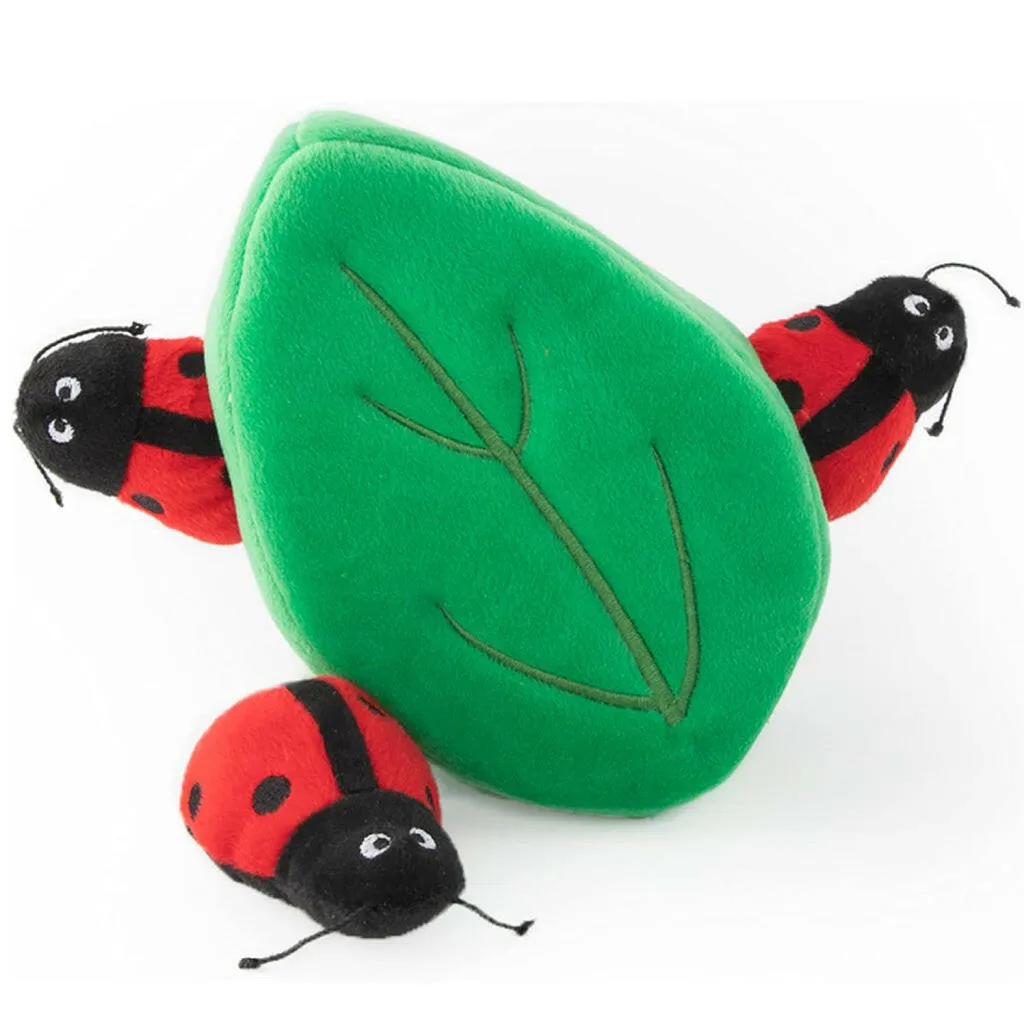 Zippy Paws Burrow Ladybug and Leaf Interactive Toy for Dogs (Medium)