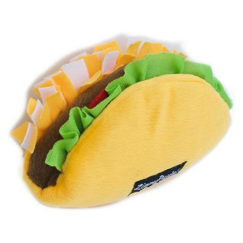 Zippy Paws NomNomz Taco Plush Squeaky Toy for Dogs