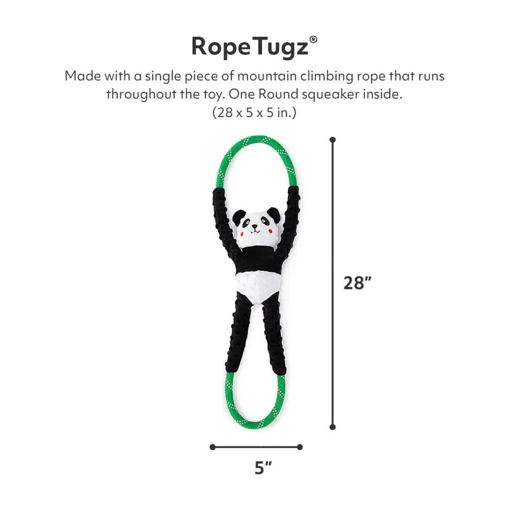 Zippy Paws RopeTugz Panda Squeaky Chew Toy for Dogs (Large)