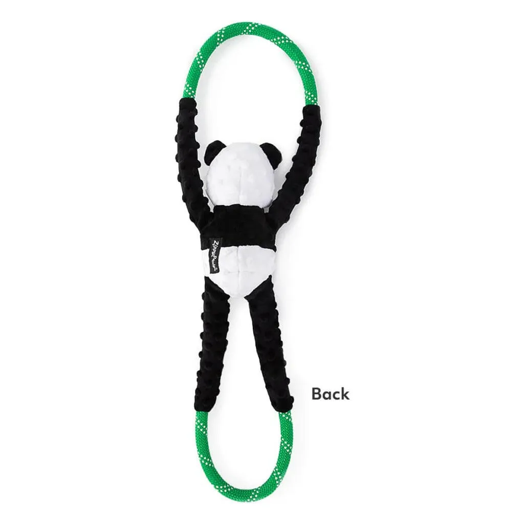 Zippy Paws RopeTugz Panda Squeaky Chew Toy for Dogs (Large)